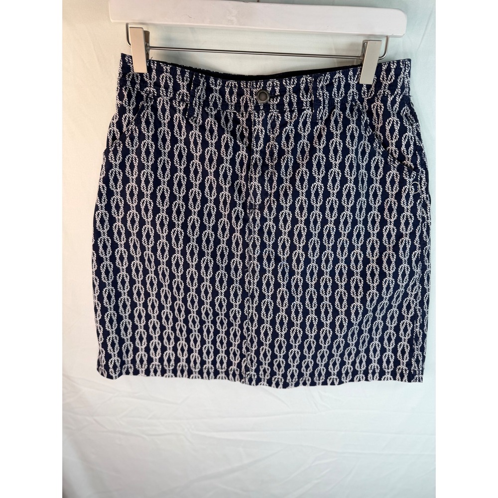 Croft & Barrow Womens Navy Blue Rope Print Skort Classic Fit Size 4 Nautical